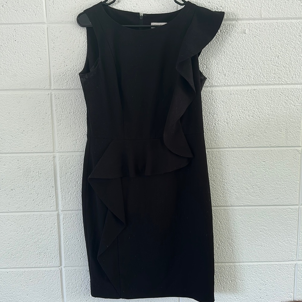 Black formal Calvin Klein dress.